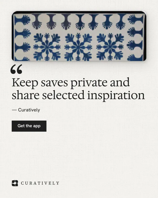 Instagram portrait post for Curatively: "Keep saves private and share selected inspiration". Swiss style, quote layout, light palette in white, grey.