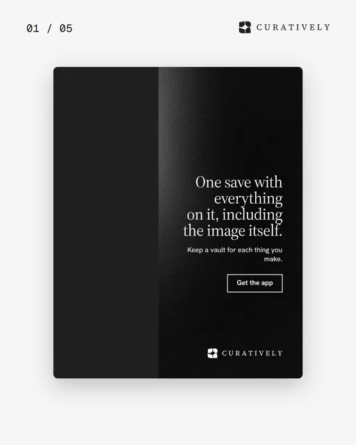 Video for Curatively. Ad flipbook, 7.5 s, light palette.