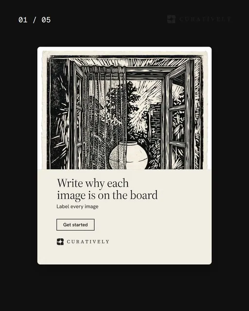 Video for Curatively. Ad flipbook, 7.5 s, dark palette.