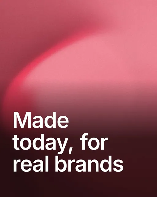 Video for design.live: "Made today, for real brands". Shader loop, 6.0 s, dark palette.