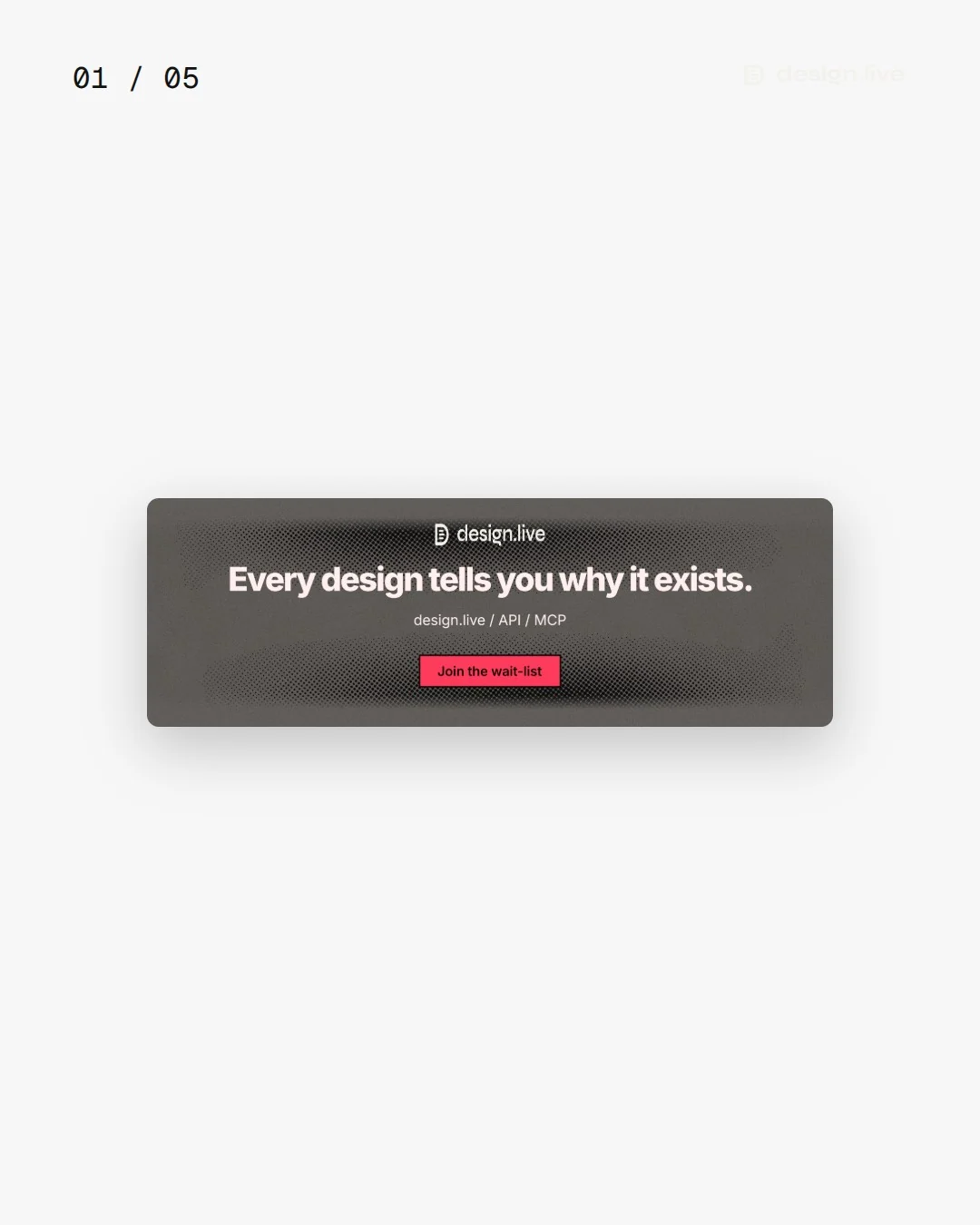 Video for design.live. Ad flipbook, 7.5 s, light palette.