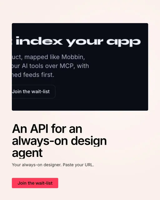 Video for design.live: "An API for an always-on design agent". Doc motion loop, 8.0 s, light palette.