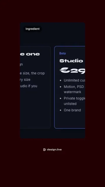 Video for design.live: "Private toggle: your feed goes unlisted". Before after wipe, 6.0 s, dark palette.