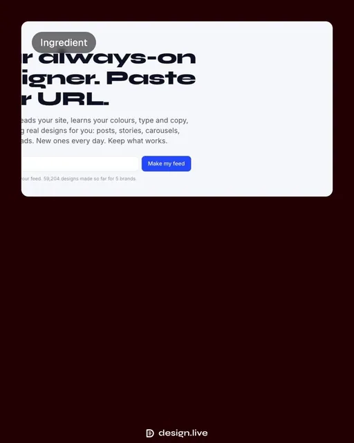 Video for design.live: "Private toggle: your feed goes unlisted". Before after wipe, 6.0 s, dark palette.