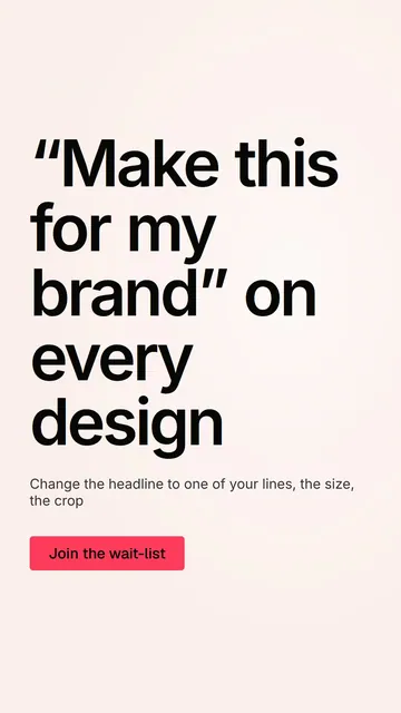Video for design.live: "“Make this for my brand” on every design". Doc motion loop, 6.0 s, light palette.