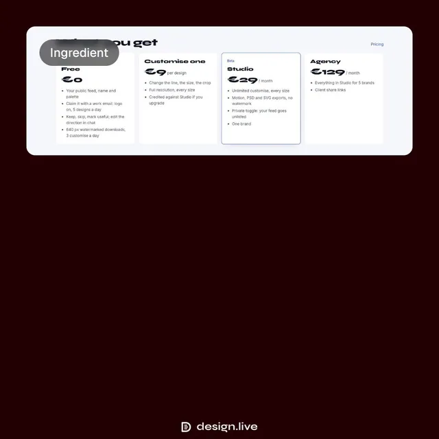 Video for design.live: "Motion, PSD and SVG exports, no watermark". Before after wipe, 6.0 s, dark palette.