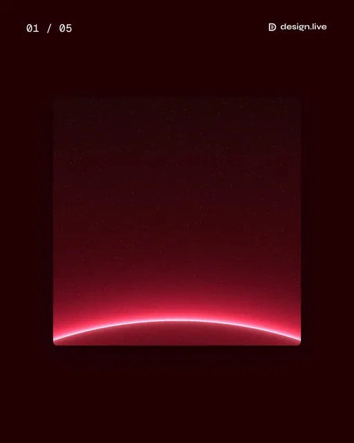 Video for design.live. Ad flipbook, 7.5 s, dark palette.