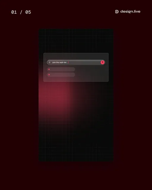 Video for design.live. Ad flipbook, 7.5 s, dark palette.
