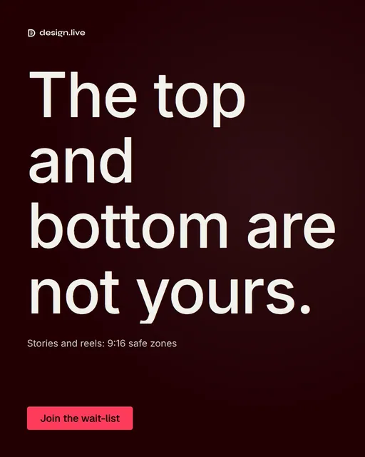 Video for design.live: "The top and bottom are not yours.". Doc motion loop, 7.0 s, dark palette.