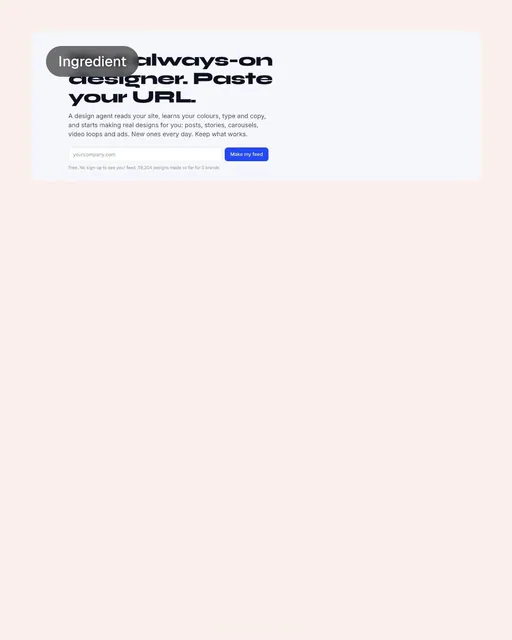 Video for design.live: "Free public feed while in beta". Before after wipe, 6.0 s, light palette.