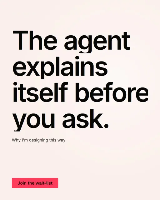 Video for design.live: "The agent explains itself before you ask.". Doc motion loop, 7.0 s, light palette.