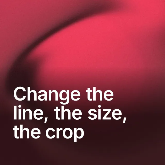 Video for design.live: "Change the line, the size, the crop". Shader loop, 6.0 s, dark palette.