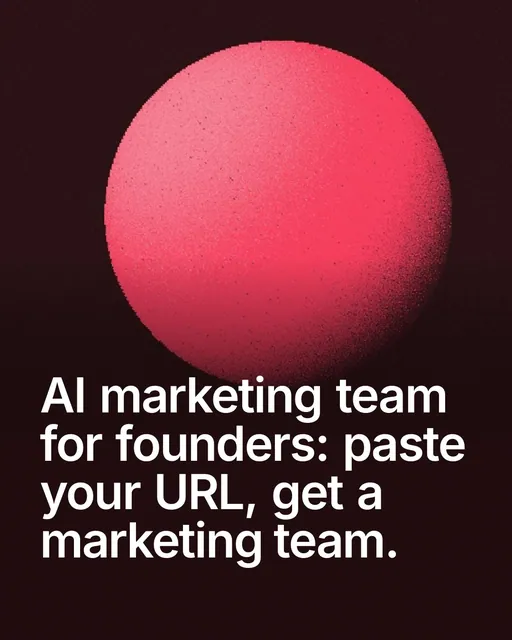 Video for design.live: "AI marketing team for founders: paste your URL, get a marketing team.". Shader loop, 6.0 s, dark palette.