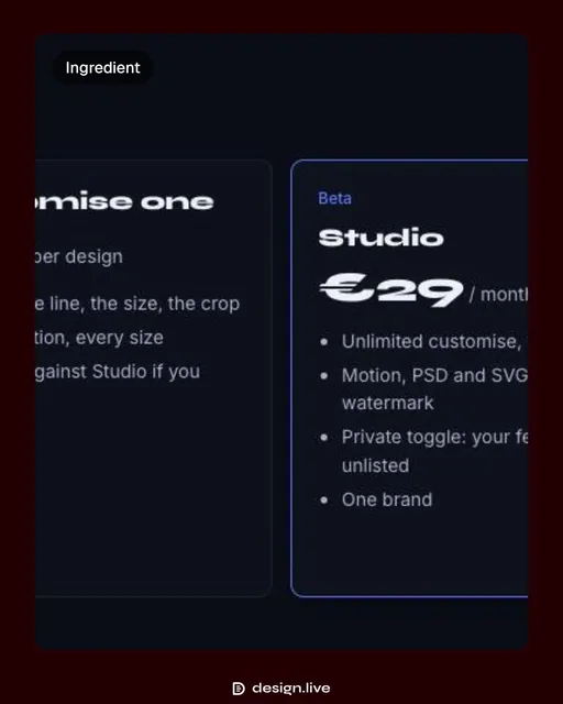 Video for design.live: "An API for an always-on design agent". Before after wipe, 6.0 s, dark palette.