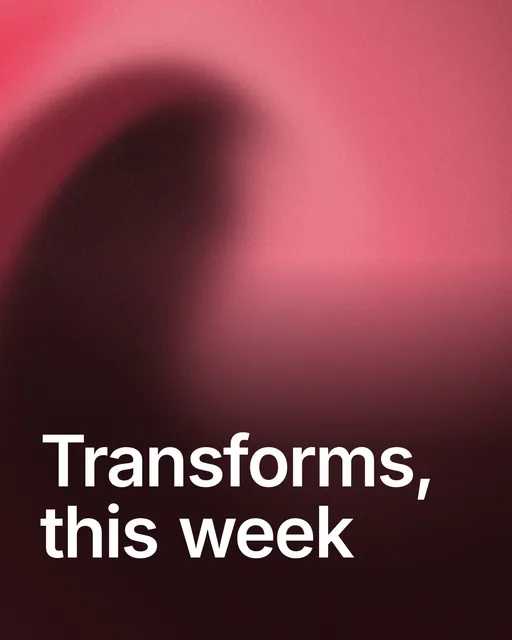 Video for design.live: "Transforms, this week". Shader loop, 6.0 s, dark palette.
