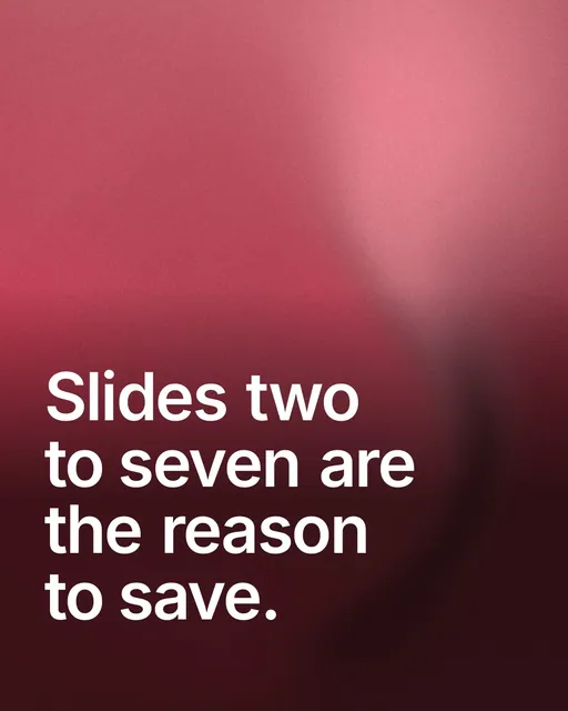 Video for design.live: "Slides two to seven are the reason to save.". Shader loop, 6.0 s, dark palette.
