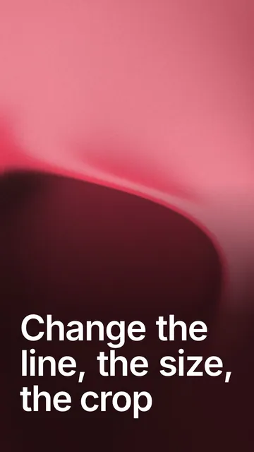 Video for design.live: "Change the line, the size, the crop". Shader loop, 6.0 s, dark palette.