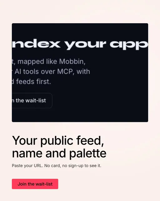 Video for design.live: "Your public feed, name and palette". Doc motion loop, 6.0 s, light palette.
