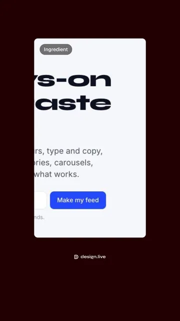 Video for design.live: "MCP server: design from inside your agent". Before after wipe, 6.0 s, dark palette.