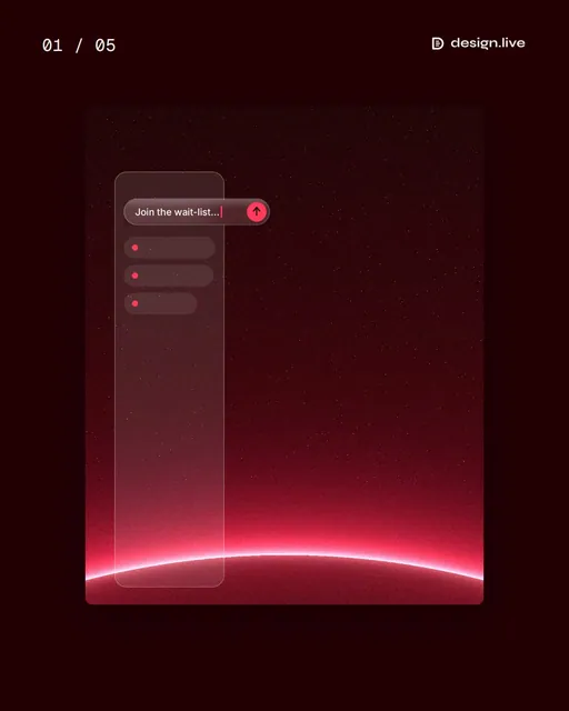 Video for design.live. Ad flipbook, 7.5 s, dark palette.