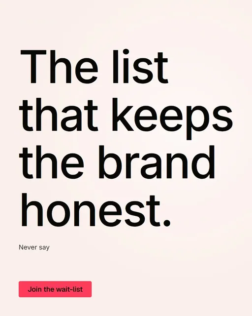 Video for design.live: "The list that keeps the brand honest.". Doc motion loop, 6.0 s, light palette.