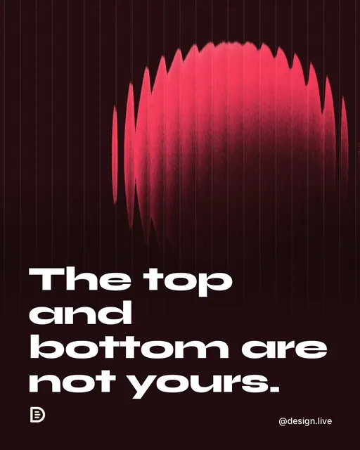 Video for design.live: "The top and bottom are not yours.". Shader loop, 6.0 s, dark palette.