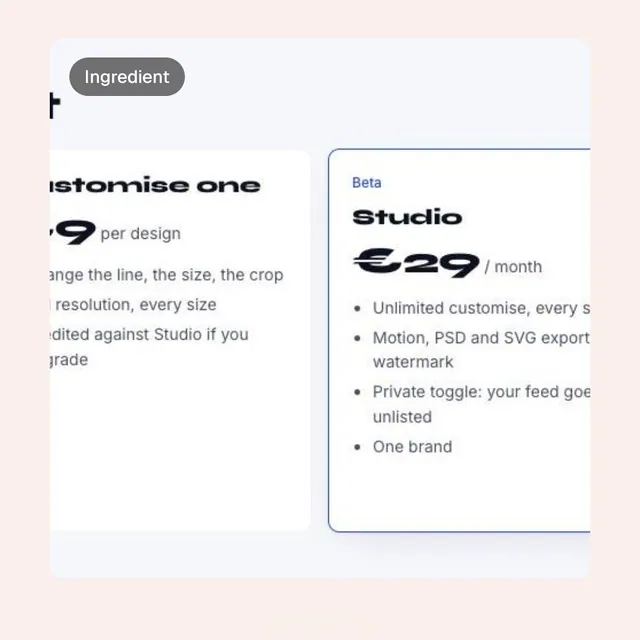 Video for design.live: "Change the headline to one of your lines, the size, the crop". Before after wipe, 6.0 s, light palette.