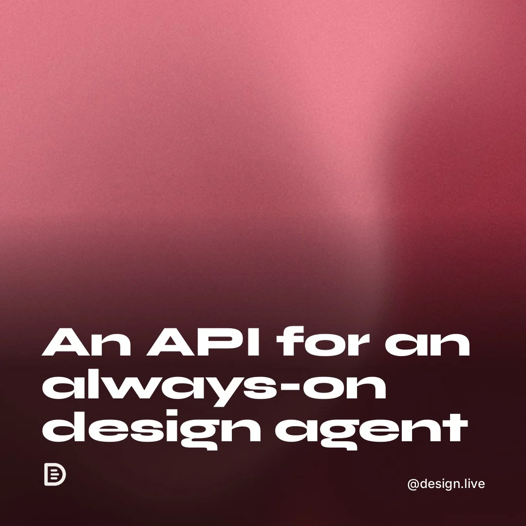 Video for design.live: "An API for an always-on design agent". Shader loop, 6.0 s, dark palette.