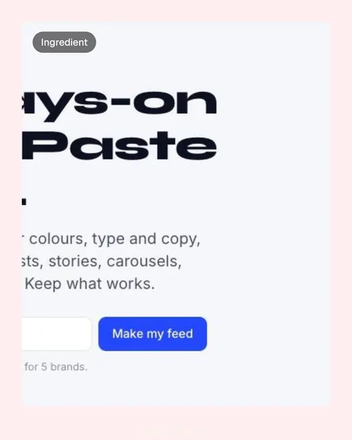 Video for design.live: "AI marketing team for founders: paste your URL, get a marketing team.". Before after wipe, 6.0 s, light palette.