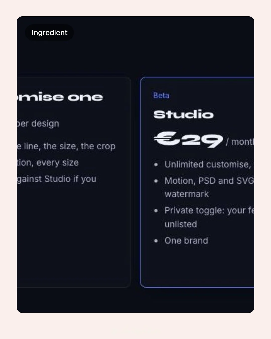 Video for design.live: "Free public feed while in beta". Before after wipe, 6.0 s, dark palette.
