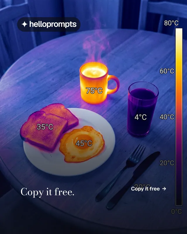 Instagram portrait post for HelloPrompts: "Copy it free." Minimal luxury style, image led layout, dark palette in blue, grey, purple.