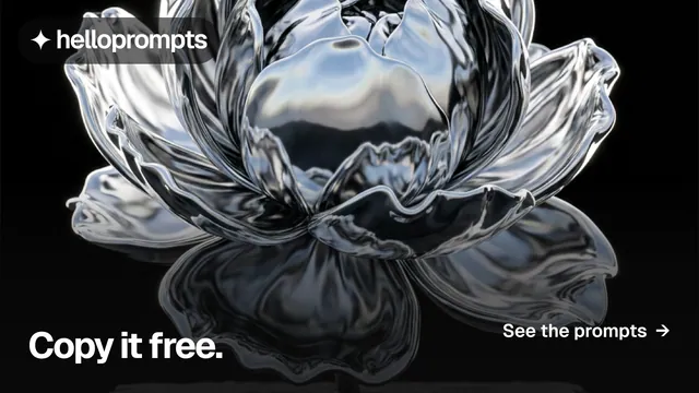 Landscape graphic for HelloPrompts: "Copy it free." Swiss style, image led layout, dark palette in grey, black.