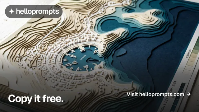 Landscape graphic for HelloPrompts: "Copy it free." Swiss style, image led layout, dark palette in black, grey, white.