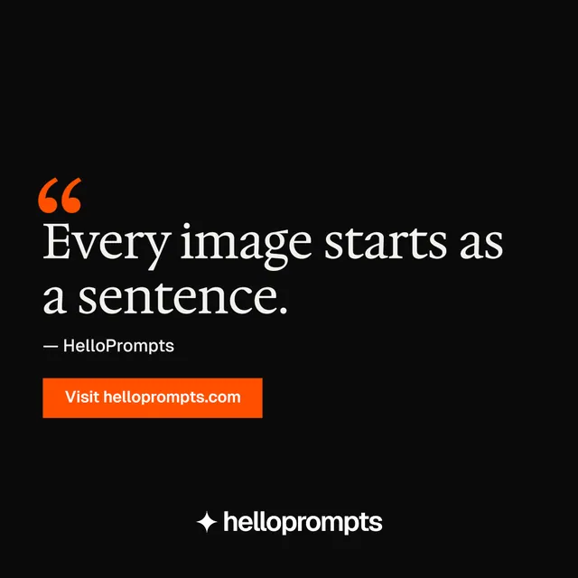 Instagram post for HelloPrompts: "Say it like an art director." Split block style, quote layout, dark palette in black, brown, orange.
