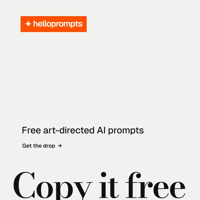 Instagram post for HelloPrompts: "See the prompt. Steal the taste." Minimal luxury style, oversized layout, light palette in white, brown.