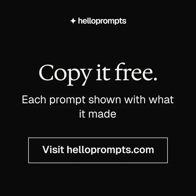 Instagram post for HelloPrompts: "Copy it free." Editorial style, skeleton layout, dark palette in black, grey.