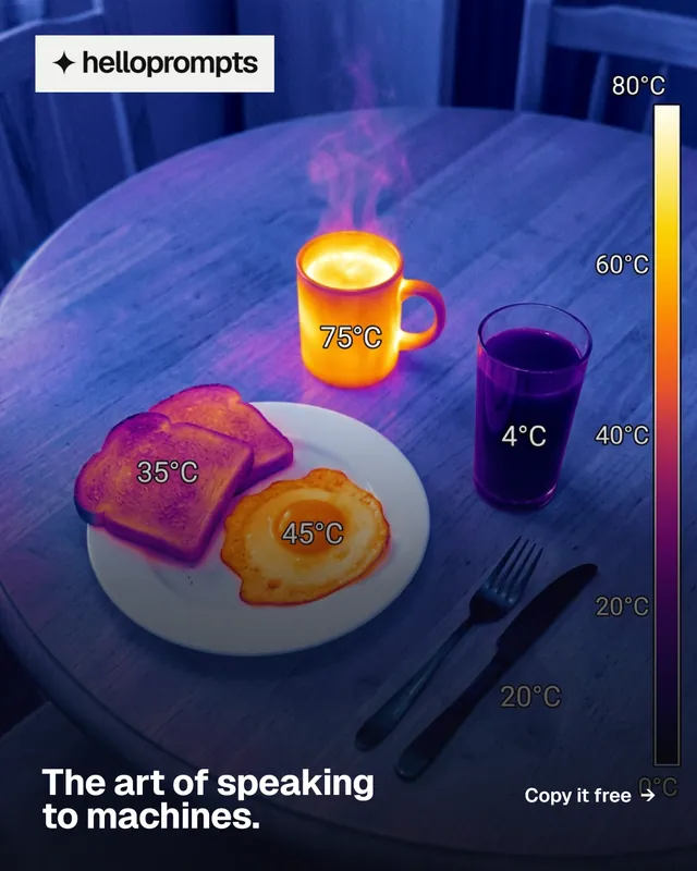Instagram portrait post for HelloPrompts: "The art of speaking to machines." Brutalist style, image led layout, dark palette in blue, grey, purple.