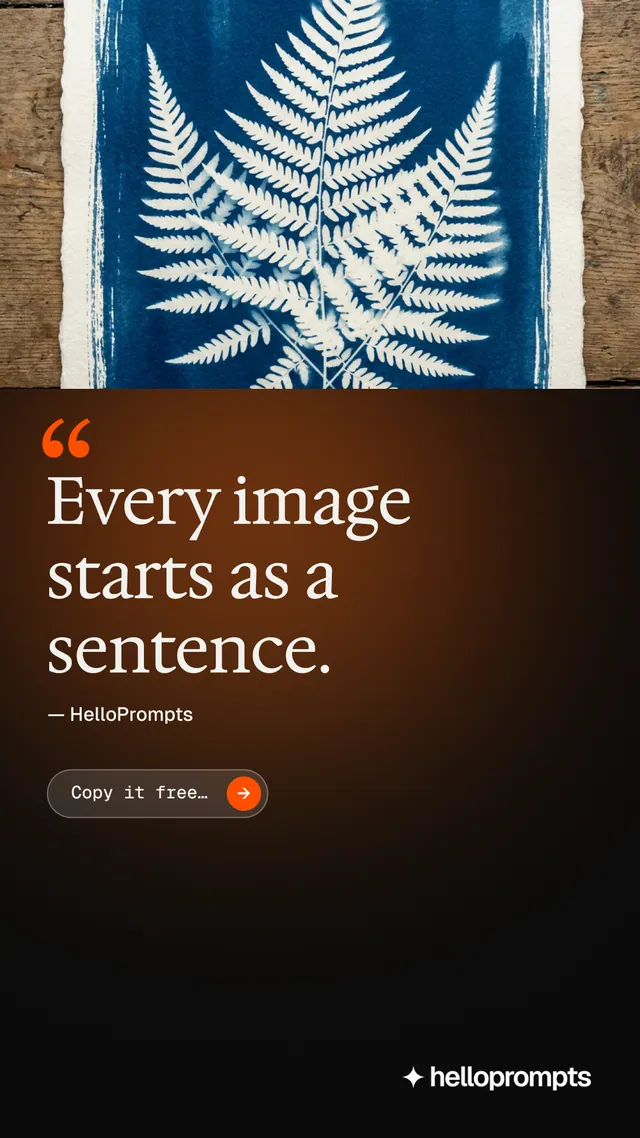 Instagram story for HelloPrompts: "Taste, written down." Agentic glass style, quote layout, dark palette in black, grey.