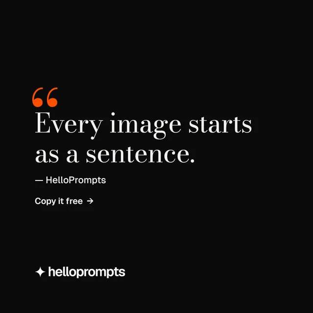 Instagram post for HelloPrompts: "See the prompt. Steal the taste." Minimal luxury style, quote layout, dark palette in black.