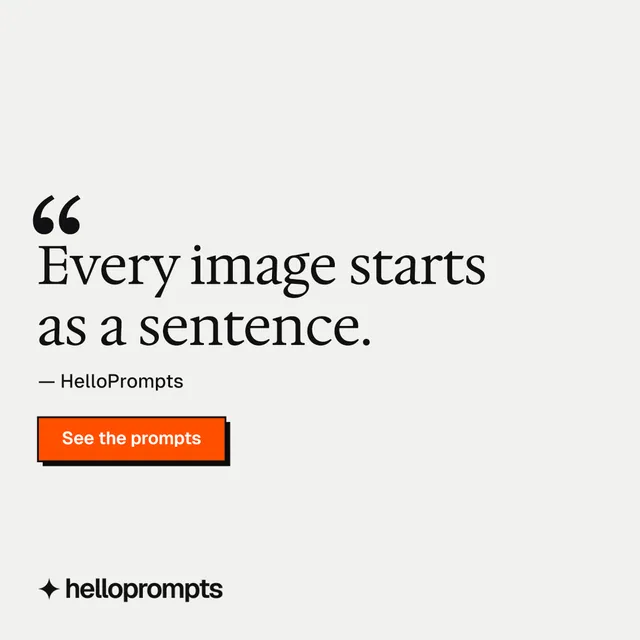 Instagram post for HelloPrompts: "Copy it free." Brutalist style, quote layout, light palette in white, grey.