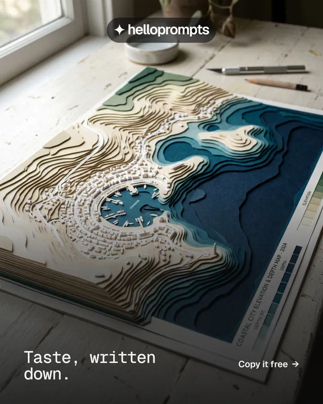 Instagram portrait post for HelloPrompts: "Taste, written down." Split block style, image led layout, dark palette in black, grey, white.