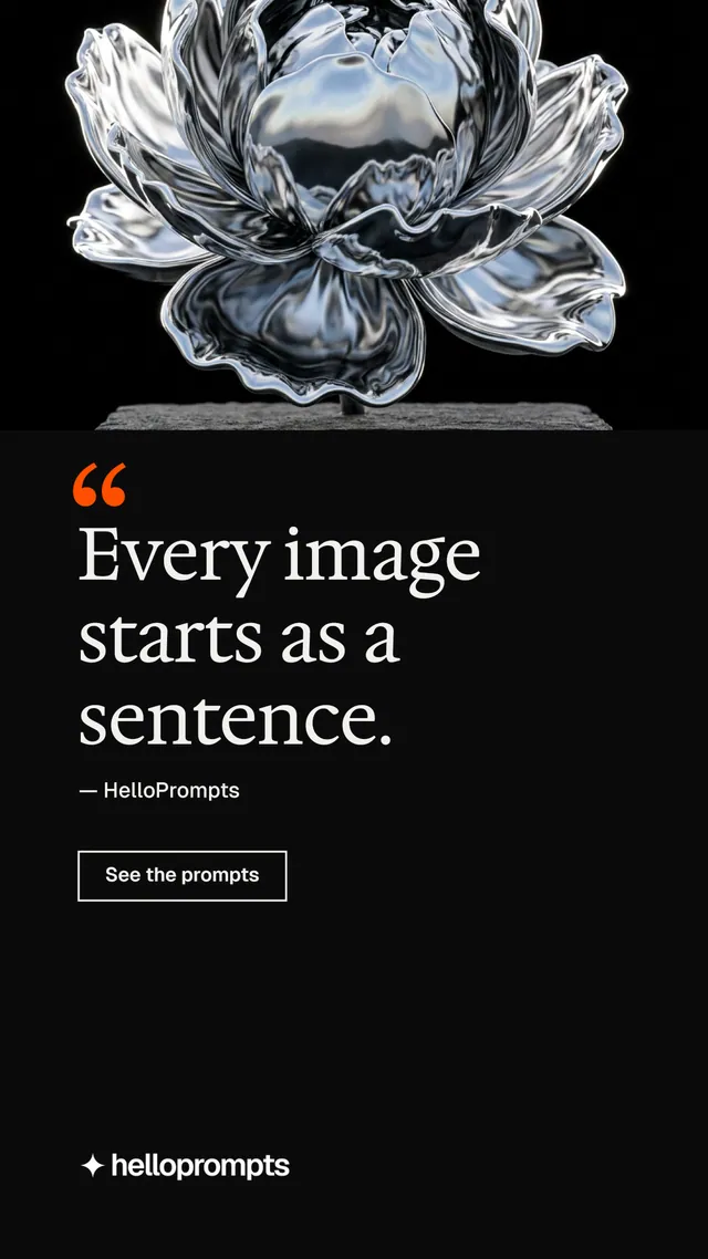 Instagram story for HelloPrompts: "Copy it free." Editorial style, quote layout, dark palette in black, grey.
