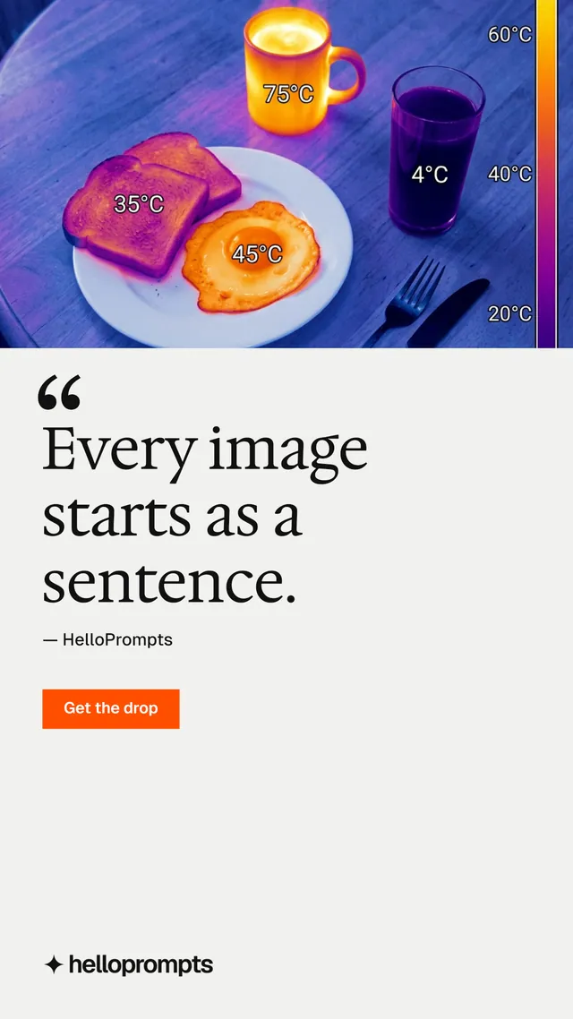 Instagram story for HelloPrompts: "Copy it free." Swiss style, quote layout, light palette in white, blue, grey.
