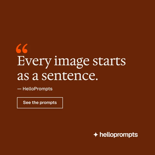 Instagram post for HelloPrompts: "Taste, written down." Editorial style, quote layout, dark palette in orange, brown.