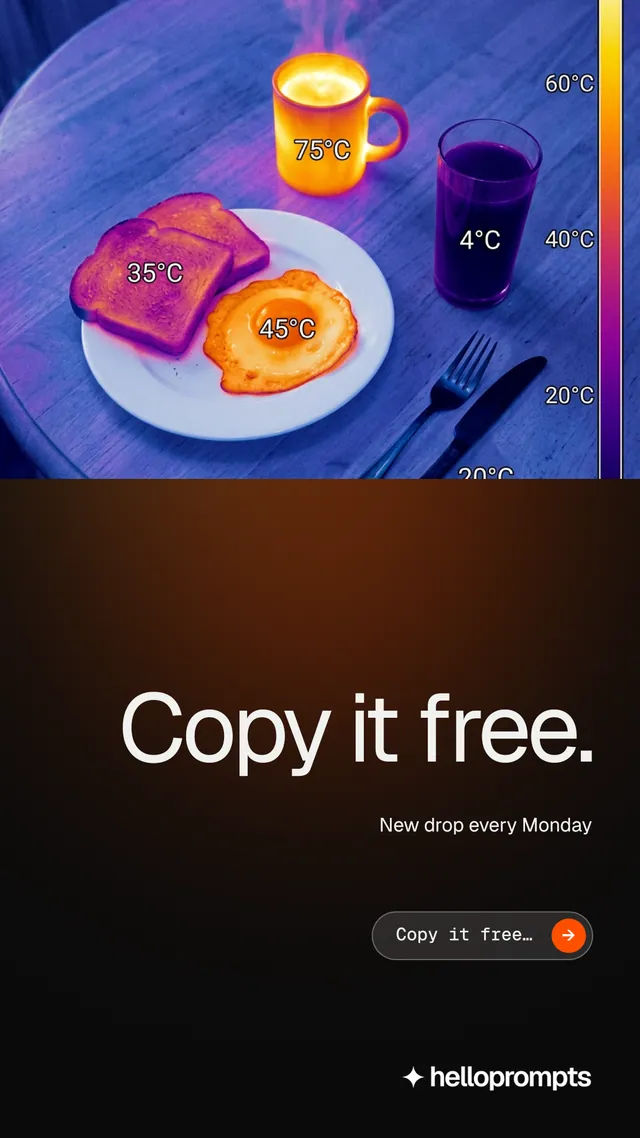 Instagram story for HelloPrompts: "Copy it free." Agentic glass style, right layout, dark palette in black, red, blue.
