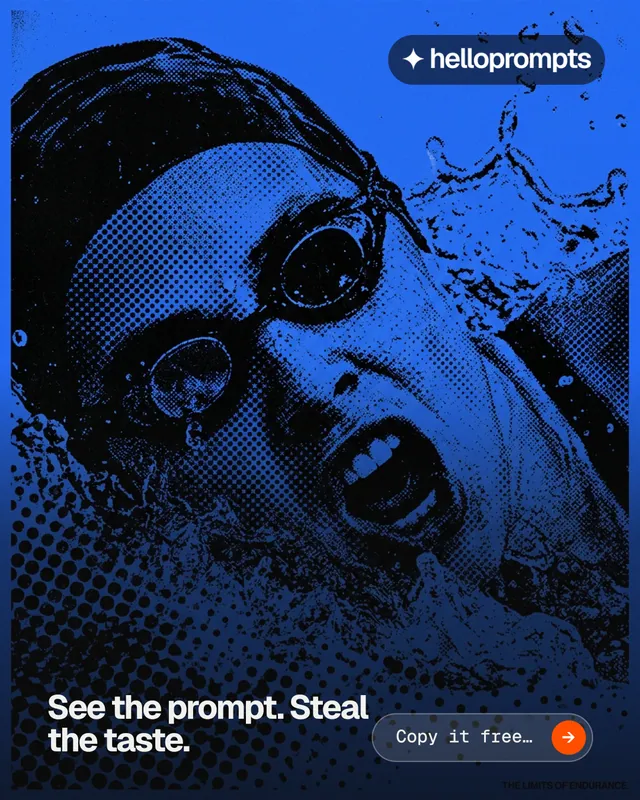 Instagram portrait post for HelloPrompts: "See the prompt. Steal the taste." Agentic glass style, image led layout, dark palette in blue, black.