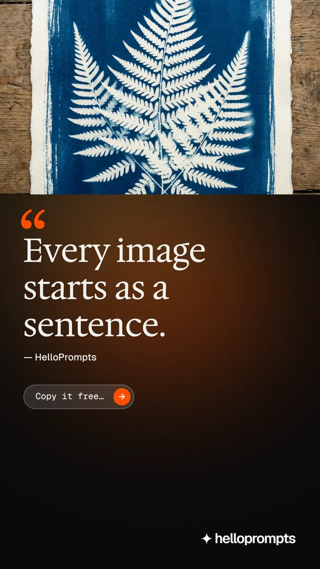 Instagram story for HelloPrompts: "See the prompt. Steal the taste." Agentic glass style, quote layout, dark palette in black, grey.