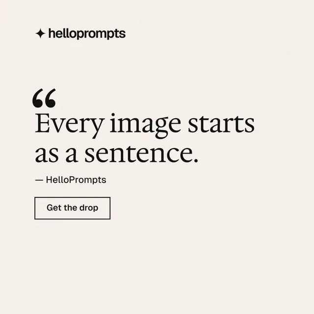 Instagram post for HelloPrompts: "Taste, written down." Editorial style, quote layout, light palette in white.