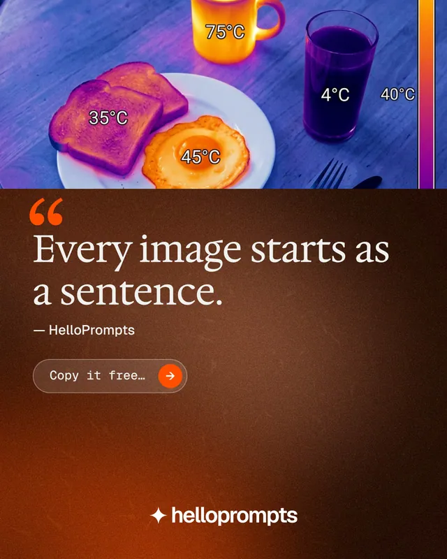 Instagram portrait post for HelloPrompts: "The art of speaking to machines." Agentic glass style, quote layout, dark palette in red, blue.
