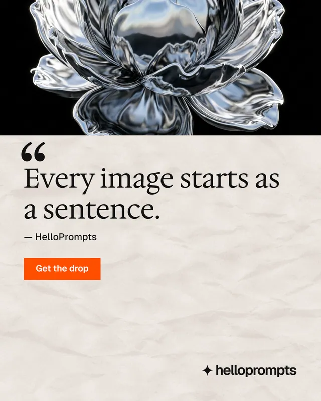 Instagram portrait post for HelloPrompts: "Prompts that show their work." Swiss style, quote layout, light palette in orange, black, grey.